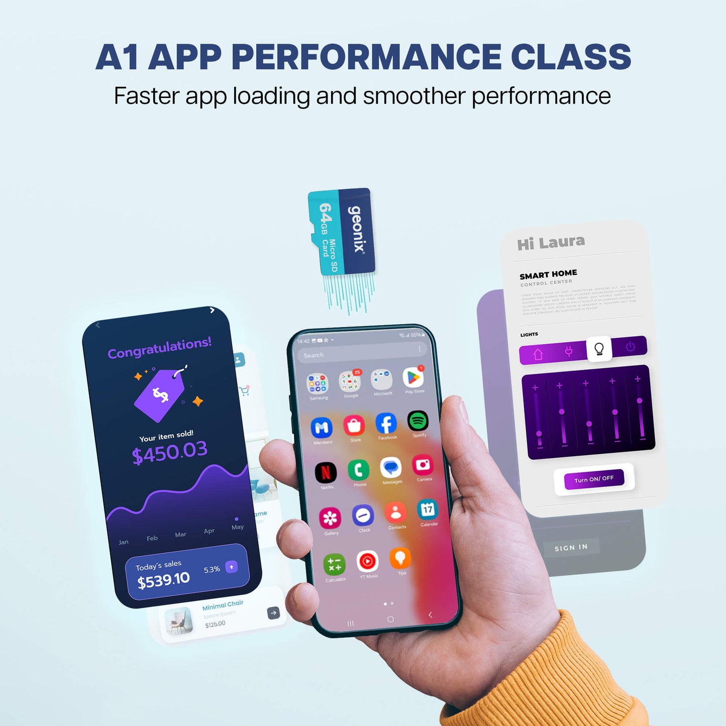 Geonix 64GB micro SD Memory Card