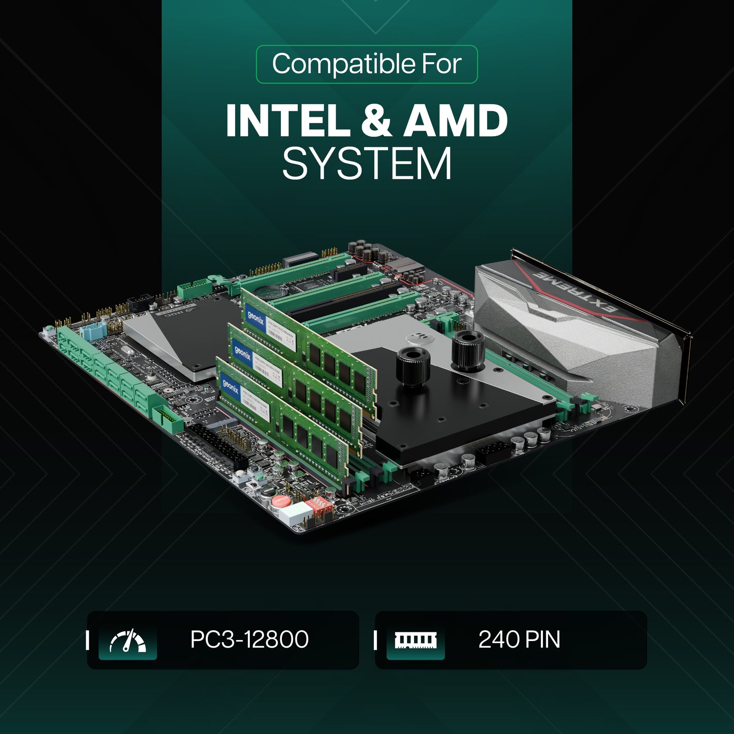 Geonix 4GB DDR3 1600MHz 8IC Desktop RAM