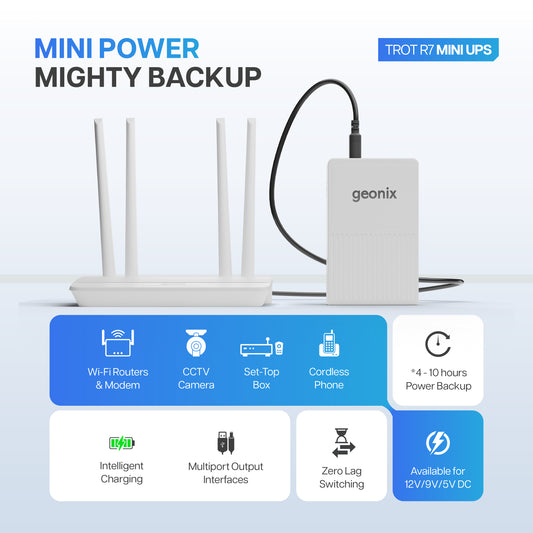 Trot R7 Mini UPS Power Bank for WIFI Router (White)