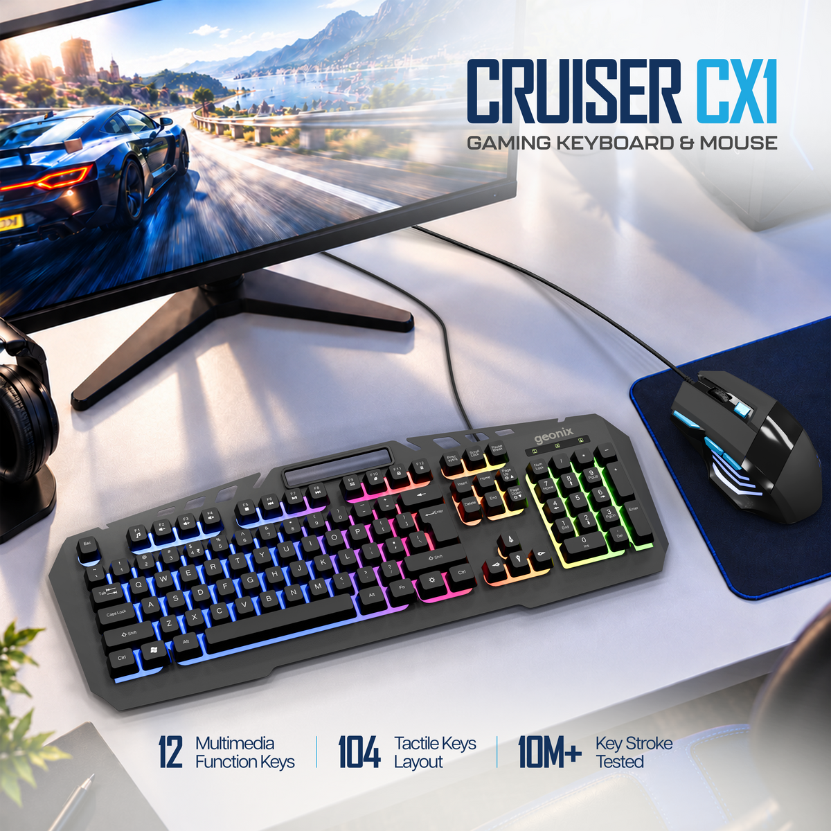 Cruiser CX1 Wired Keyboard & Mouse Combo