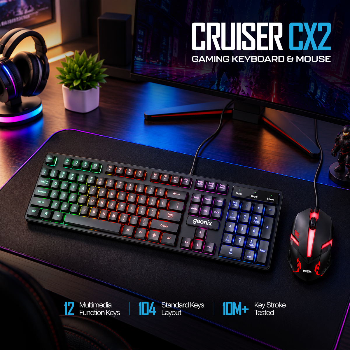 Cruiser CX2 Wired Keyboard & Mouse Combo