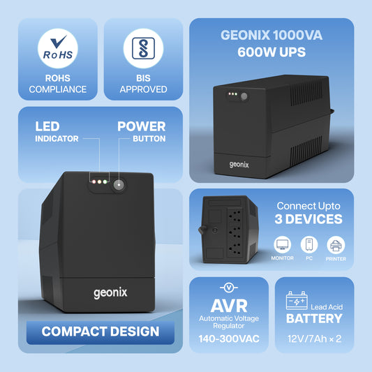 UPS 1000VA/600W GXUPS1000VA