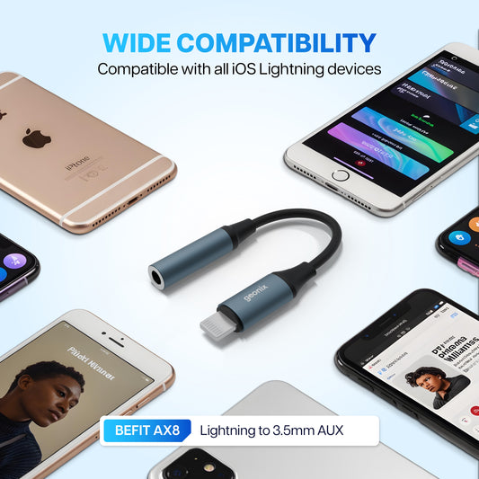 Lightning to 3.5mm AUX Female Converter Befit AX8