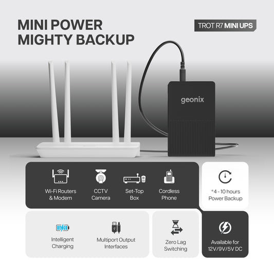 Trot R7 Mini UPS Power Bank for WIFI Router (Black)