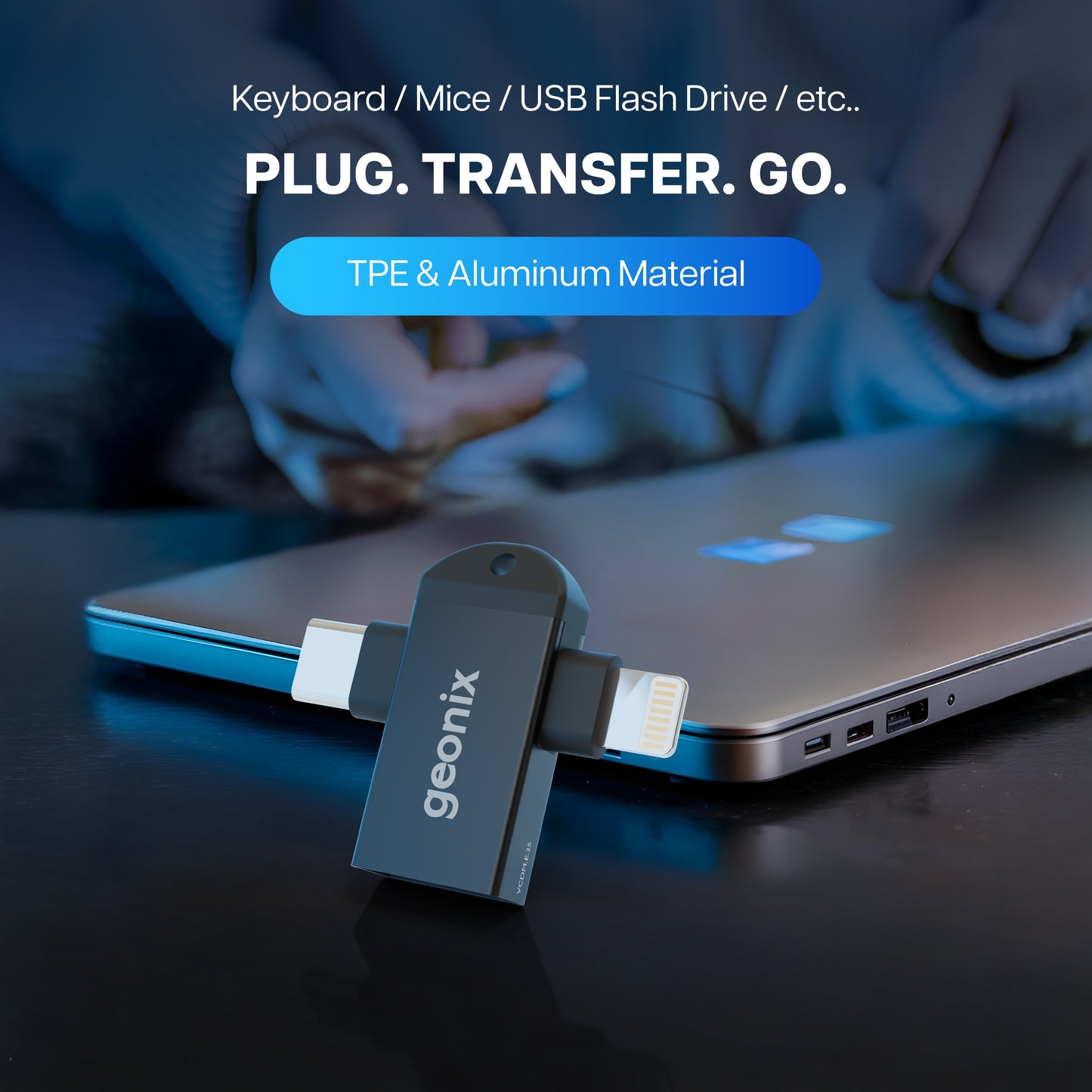 Type C & Lightning to USB 3.0 2 in 1 OTG Converter Befit ACE