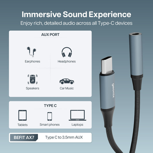 Type C to 3.5mm AUX Female Converter Befit AX7