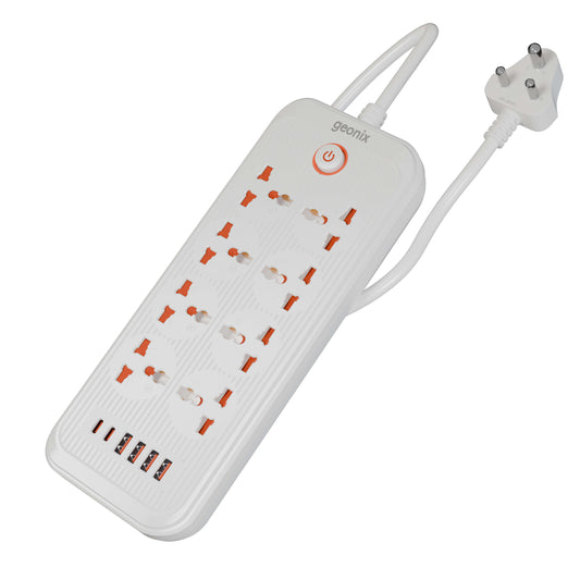 PowerSpan U8 with 8 Universal Socket & 4 USB 2 Type C Port (White)