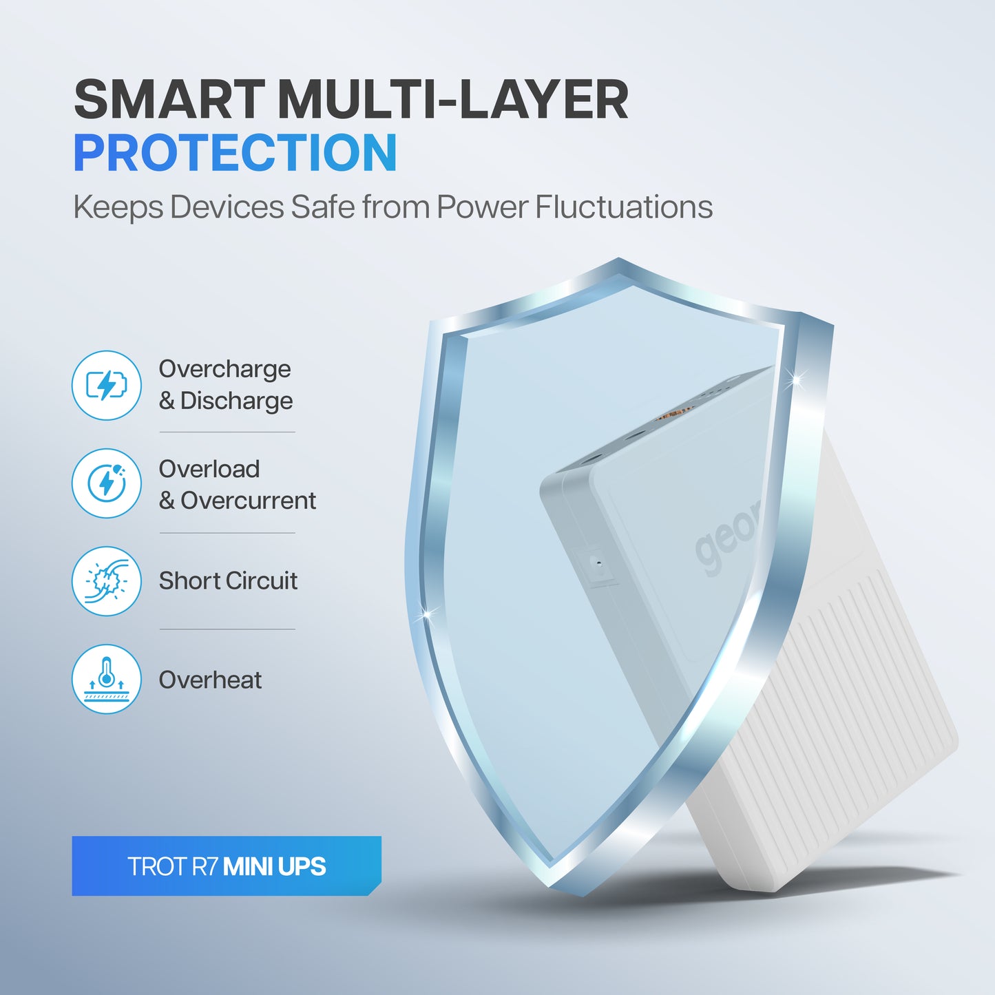 Trot R7 Mini UPS Power Bank for WIFI Router (White)