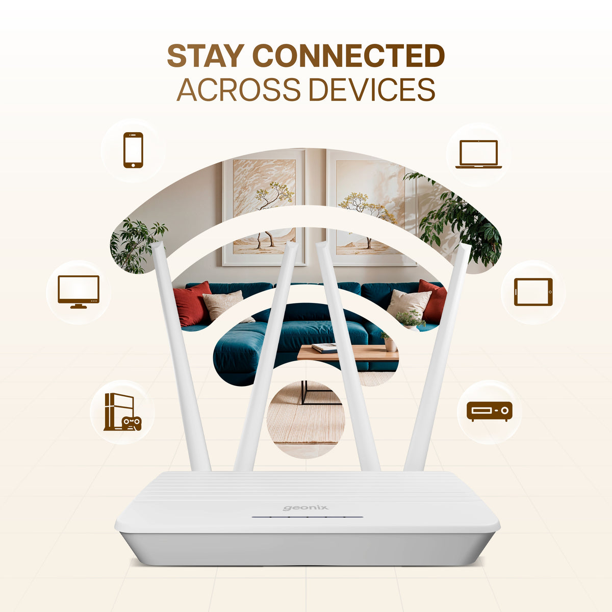 4 Antenna Wifi Router with 4G Sim Support – Geonix