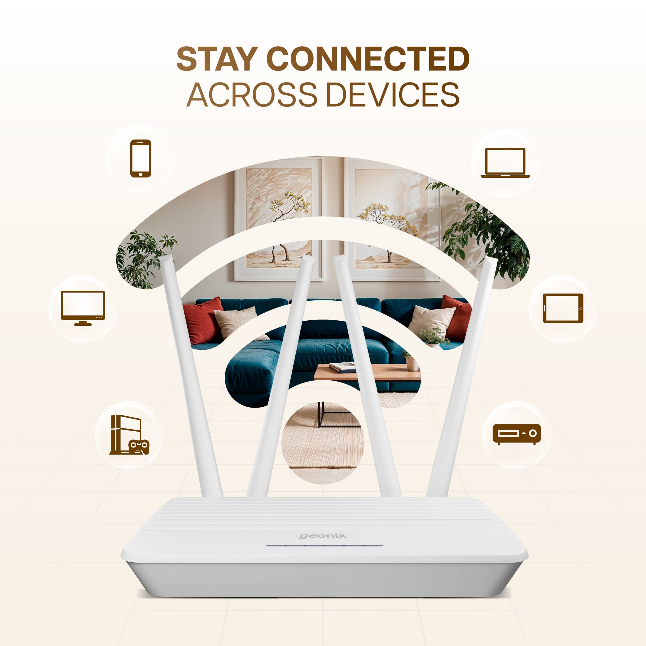 4 Antenna Wifi Router with 4G Sim Support – Geonix