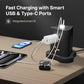 PowerSpan Fort with 6 Universal Socket & 2 USB 1 Type C Port (Black)