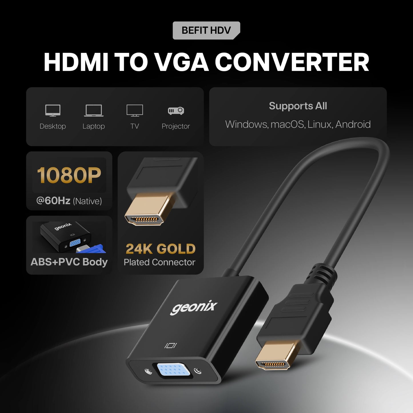 Befit HDV HDMI to VGA Adapter