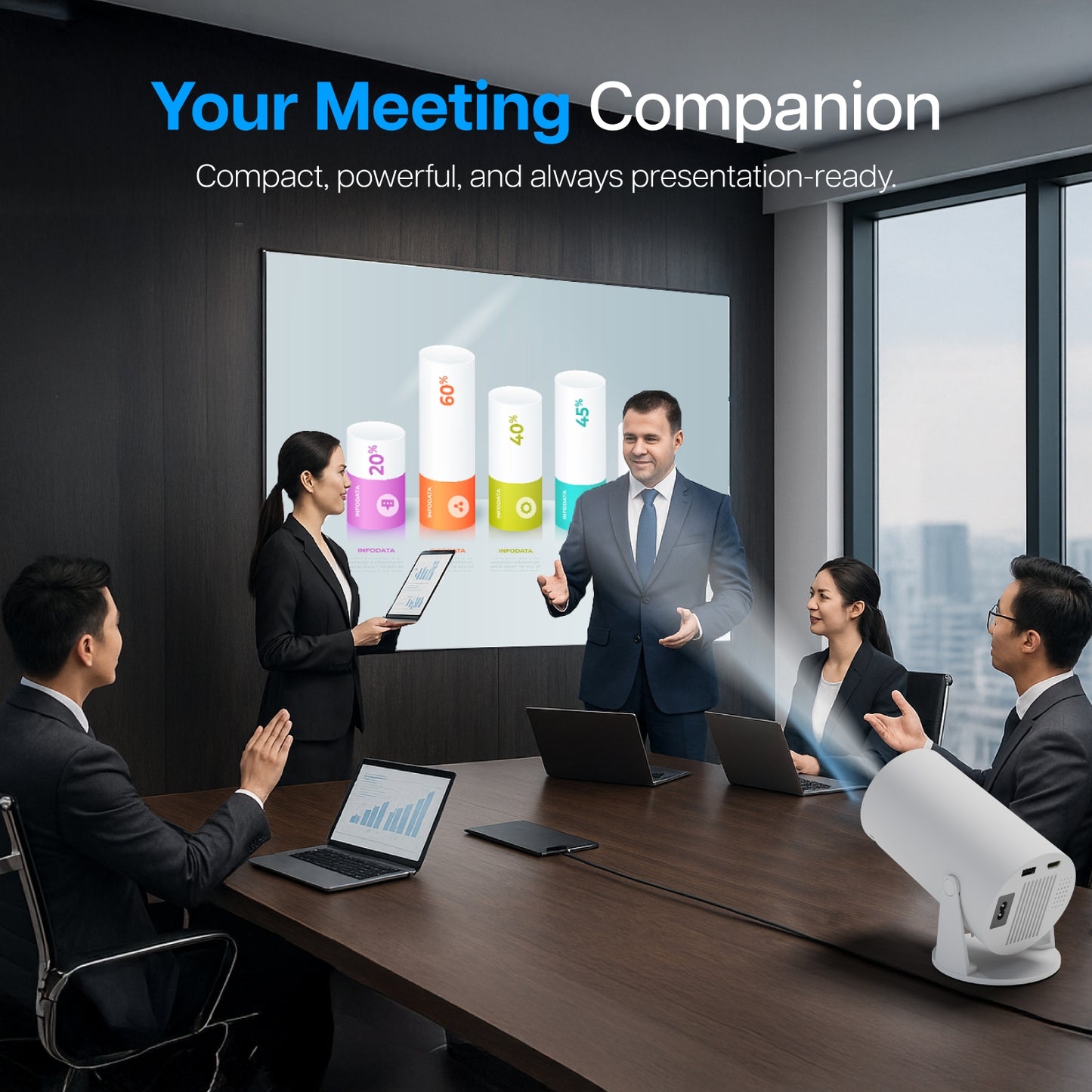 Portable Vista V2 Smart Projector 720p HD Resolution