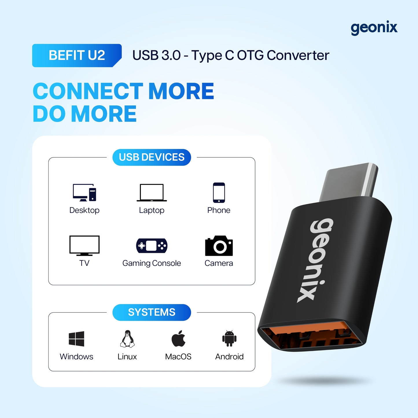 USB 3.0 to Type C OTG Converter Befit U2
