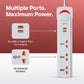 PowerSpan U3 with 3 Universal Socket & 2 USB 1 Type C Port (White)