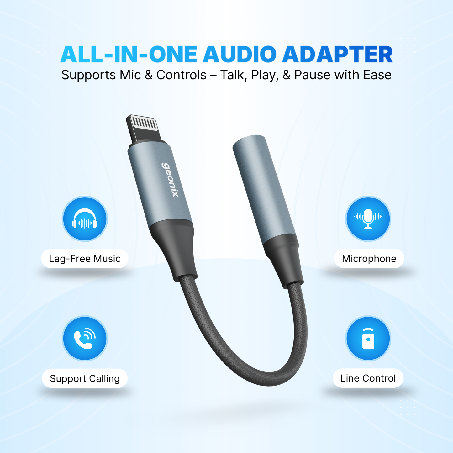 Lightning to 3.5mm AUX Female Converter Befit AX8