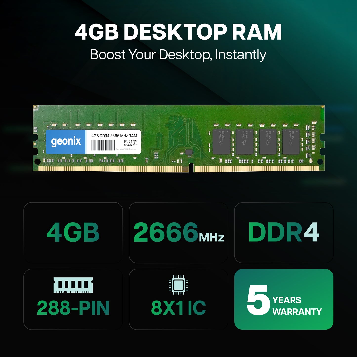 Geonix 4GB DDR4 2666MHz Desktop RAM