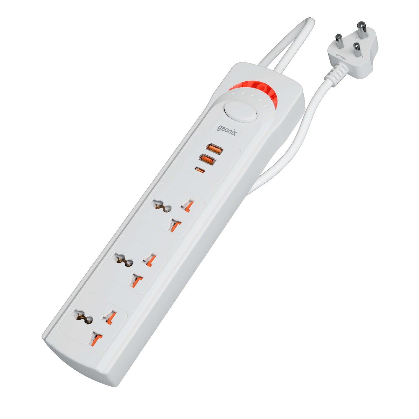 PowerSpan U3 with 3 Universal Socket & 2 USB 1 Type C Port (White)