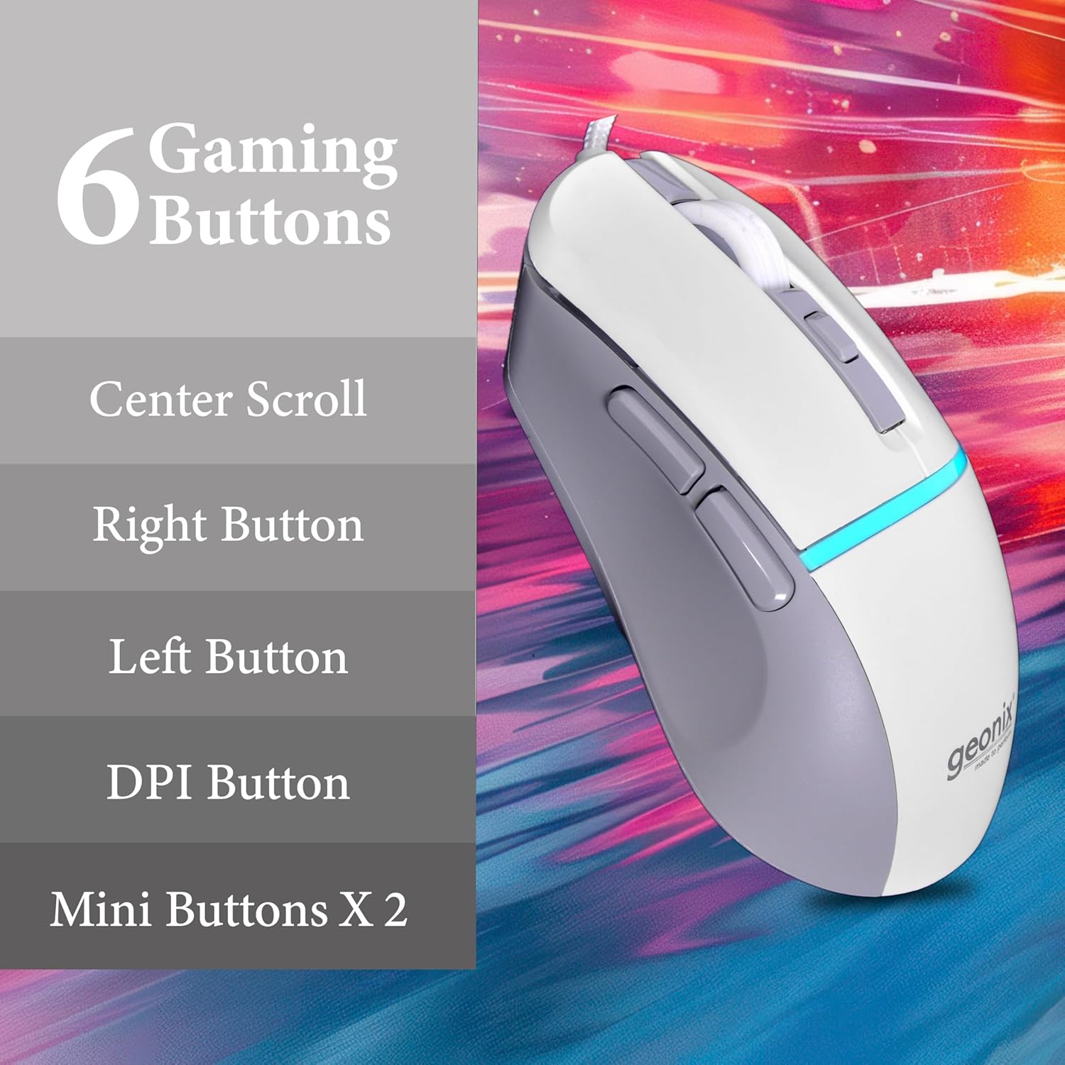Vintage M8 Wired Gaming Mouse with 3600 DPI – Geonix