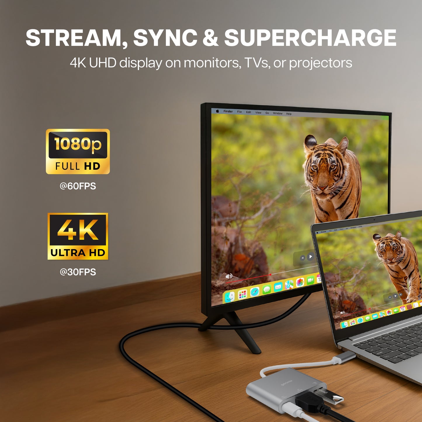 Type C to 3 in 1 MultiPort Hub Befit HD3