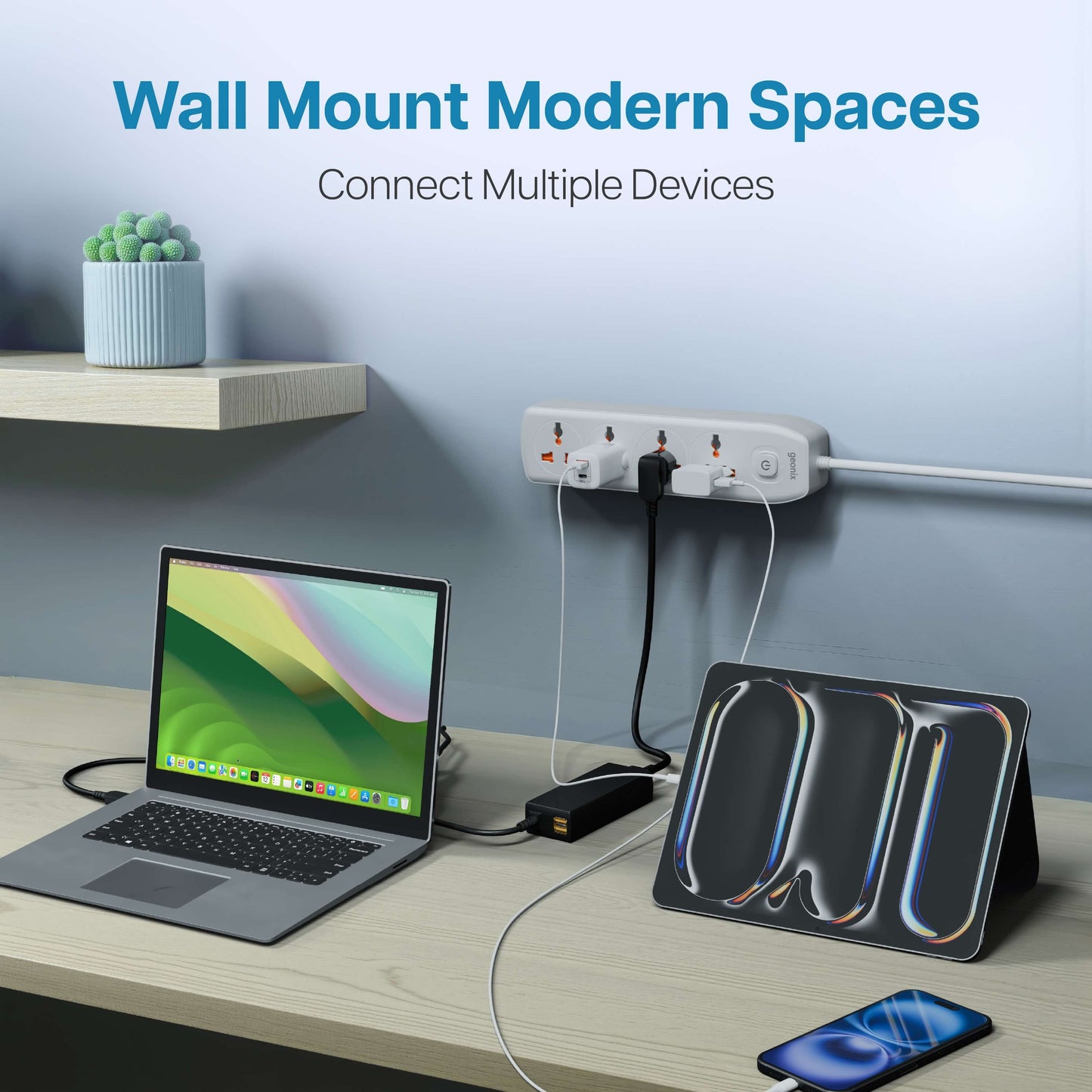 PowerSpan S4 PRO Extension Board with 4 Universal Sockets (White)