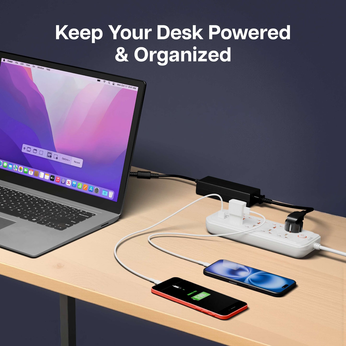 PowerSpan U8 with 8 Universal Socket & 4 USB 2 Type C Port (White)