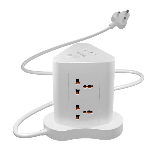 PowerSpan Fort with 6 Universal Socket & 2 USB 1 Type C Port (White)