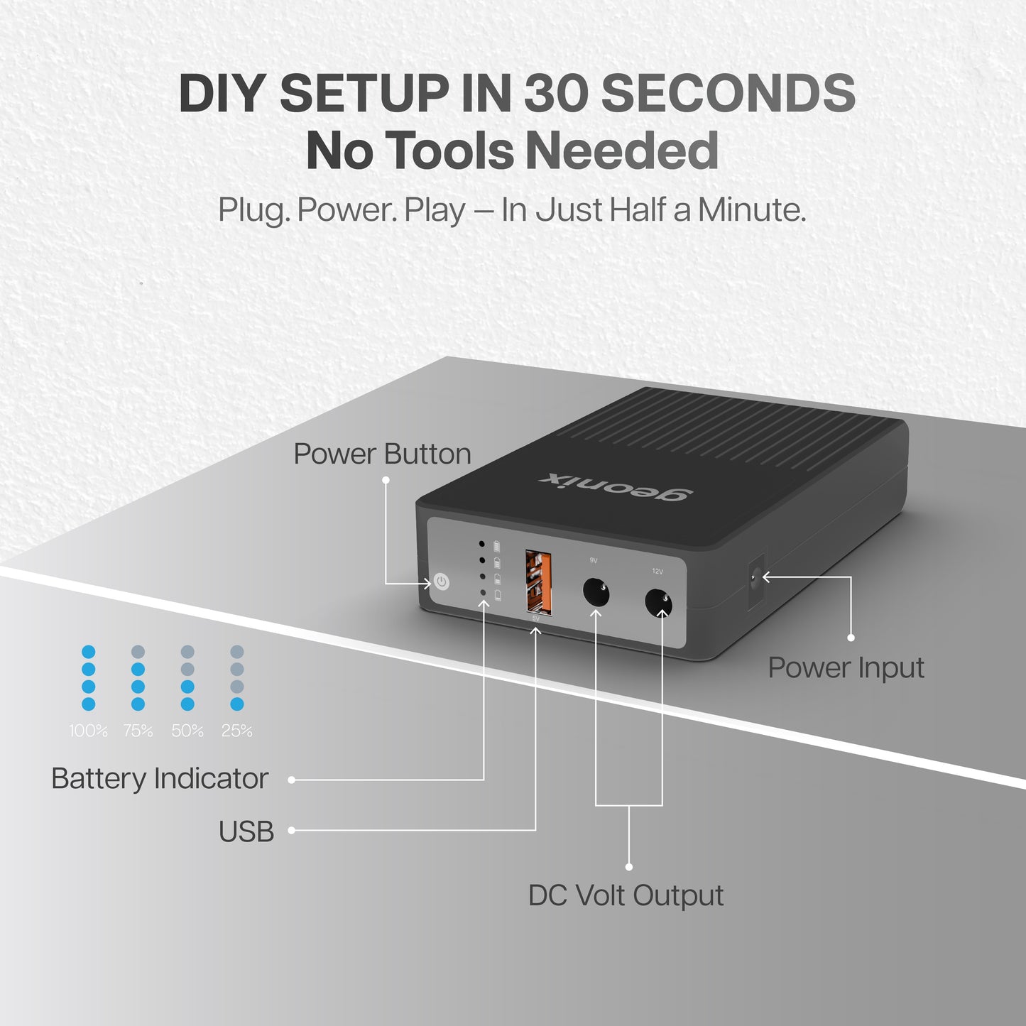 Trot R7 Mini UPS Power Bank for WIFI Router (Black)
