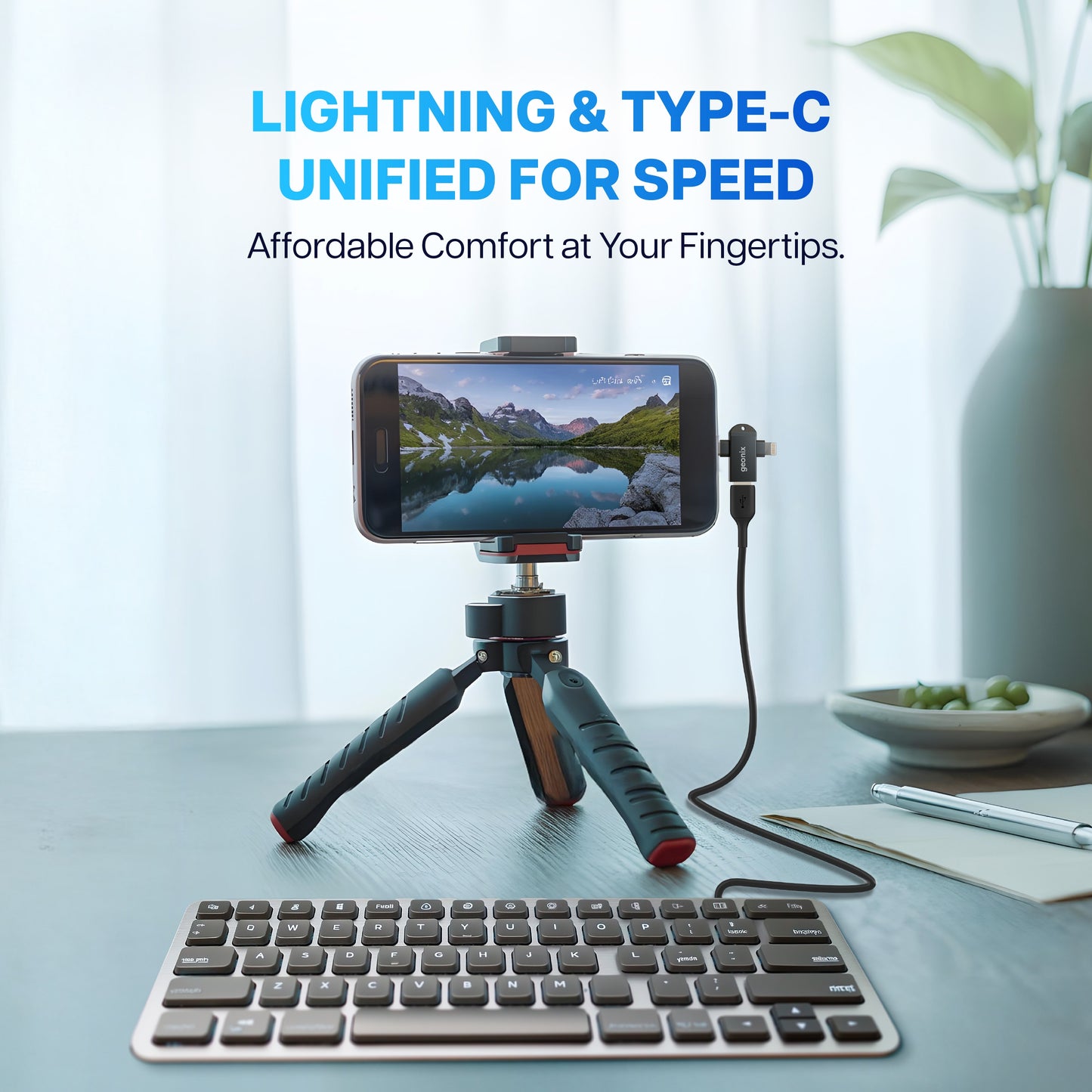 Type C & Lightning to USB 3.0 2 in 1 OTG Converter Befit ACE