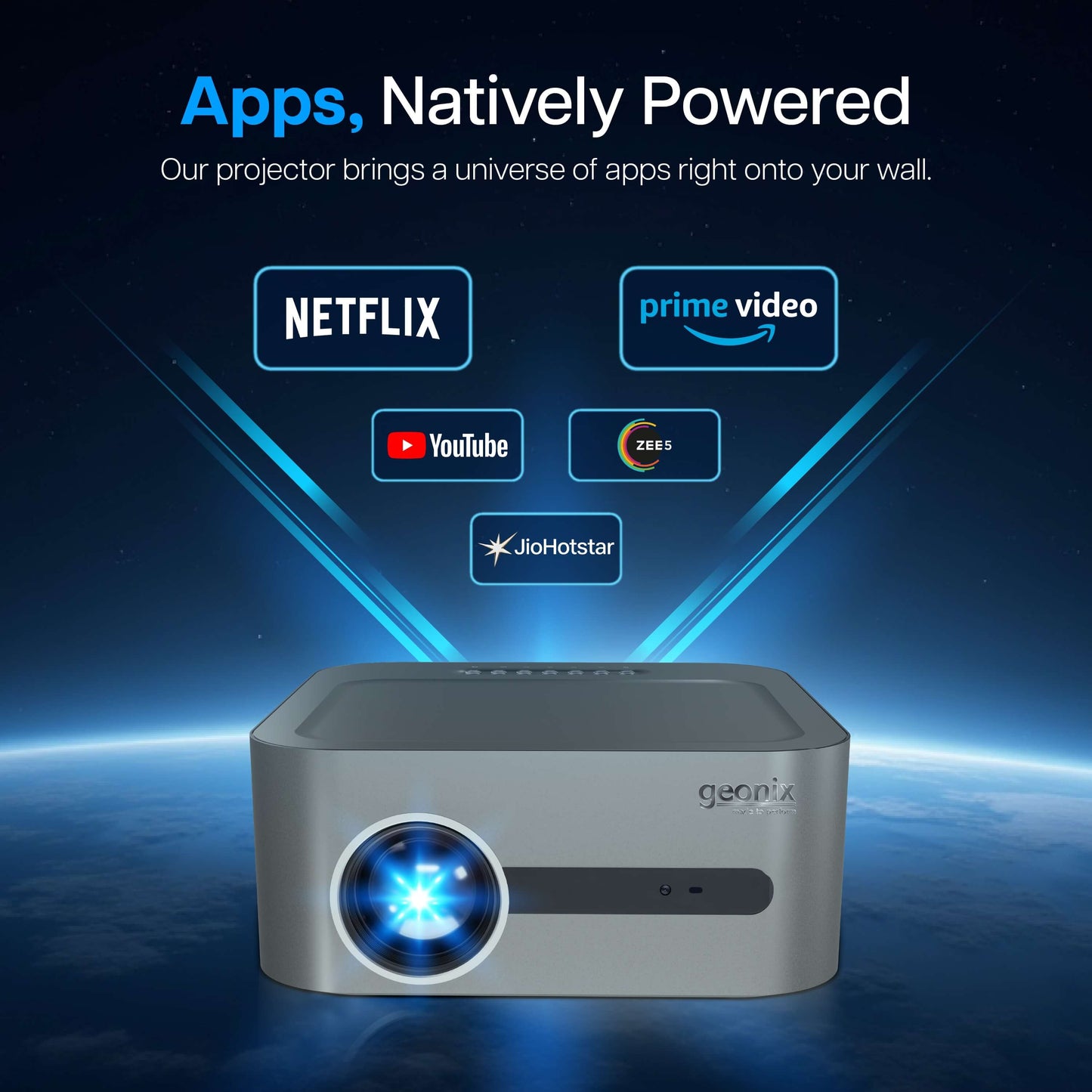 Portable Vista V10 Smart Projector 4K Full HD 1080P