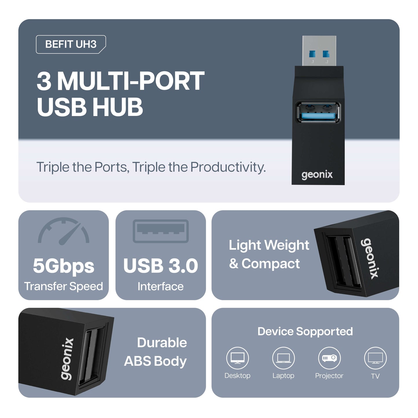 Befit UH3 USB HUB 3 Ports USB 3.0 Adapter