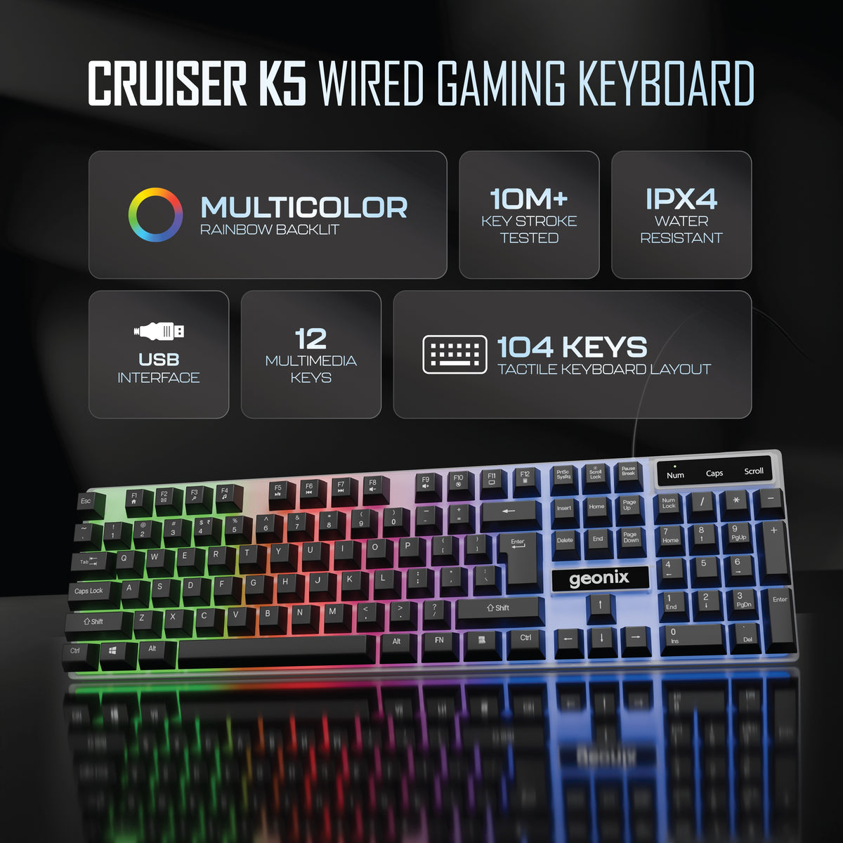 Cruiser K5 Wired Gaming Keyboard