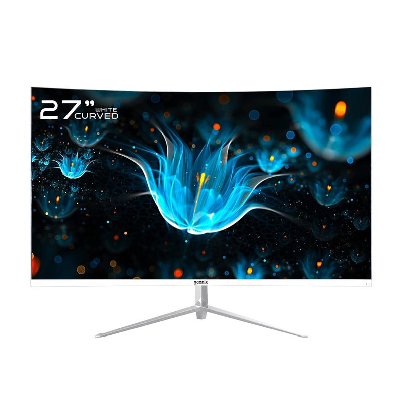 MonitorNeon 27 inch Curved Monitor White Front View