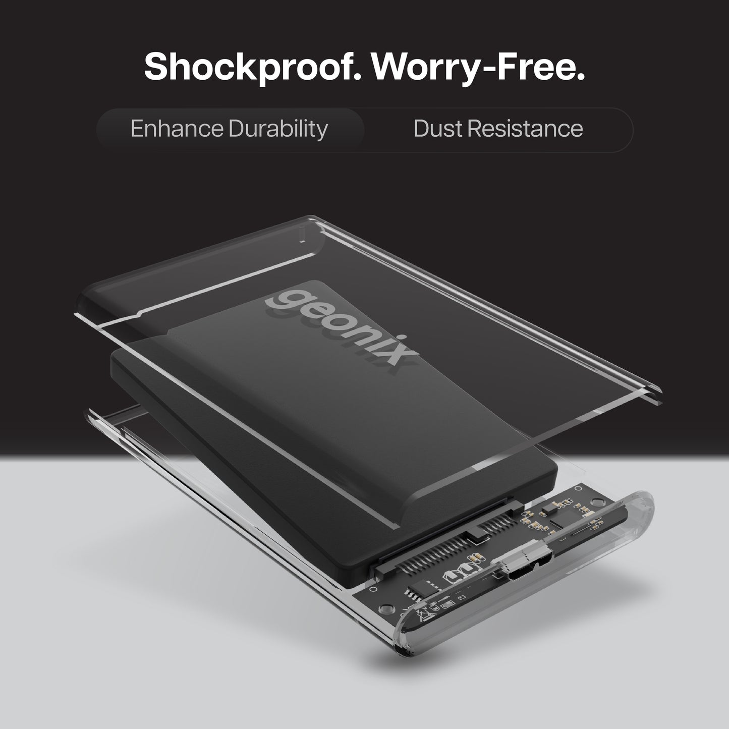 Lucid L1 2.5 Inch Transparent SATA SSD Enclosure