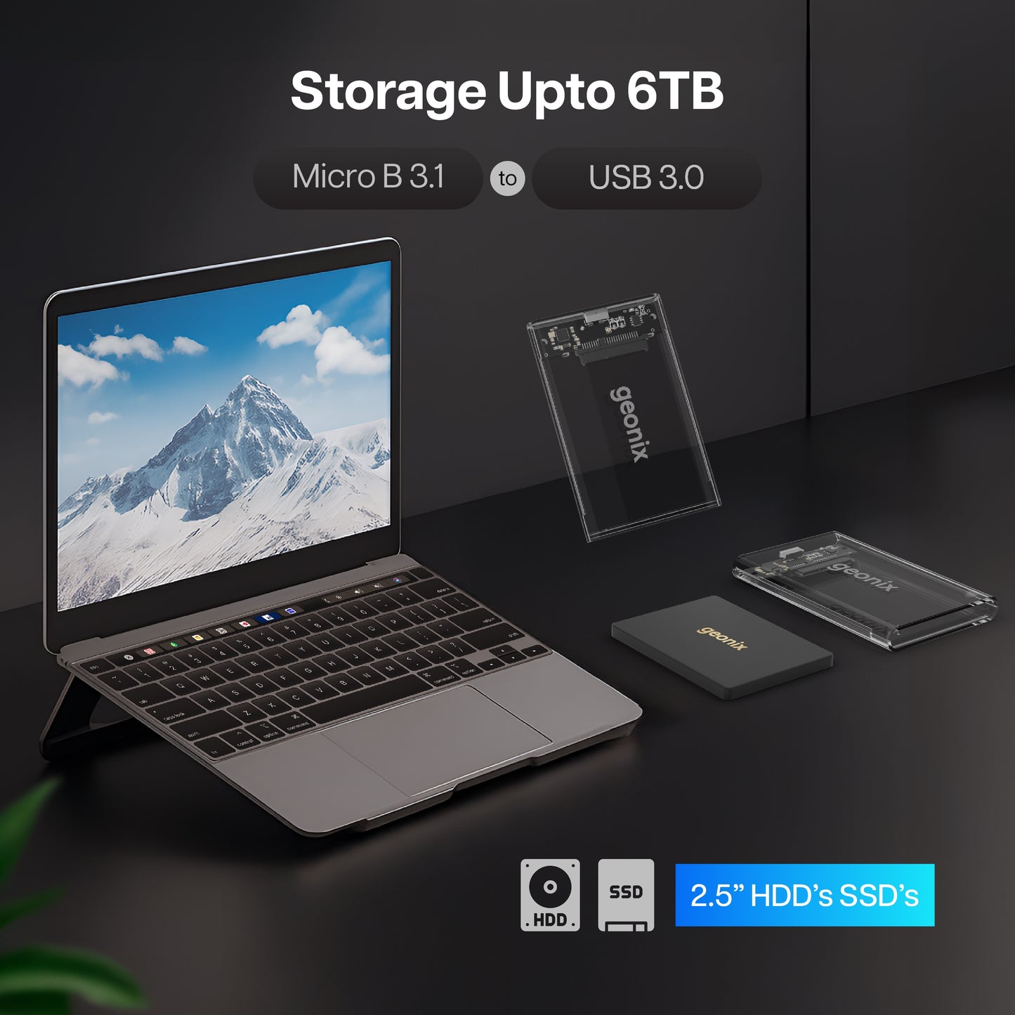 Lucid L1 2.5 Inch Transparent SATA SSD Enclosure