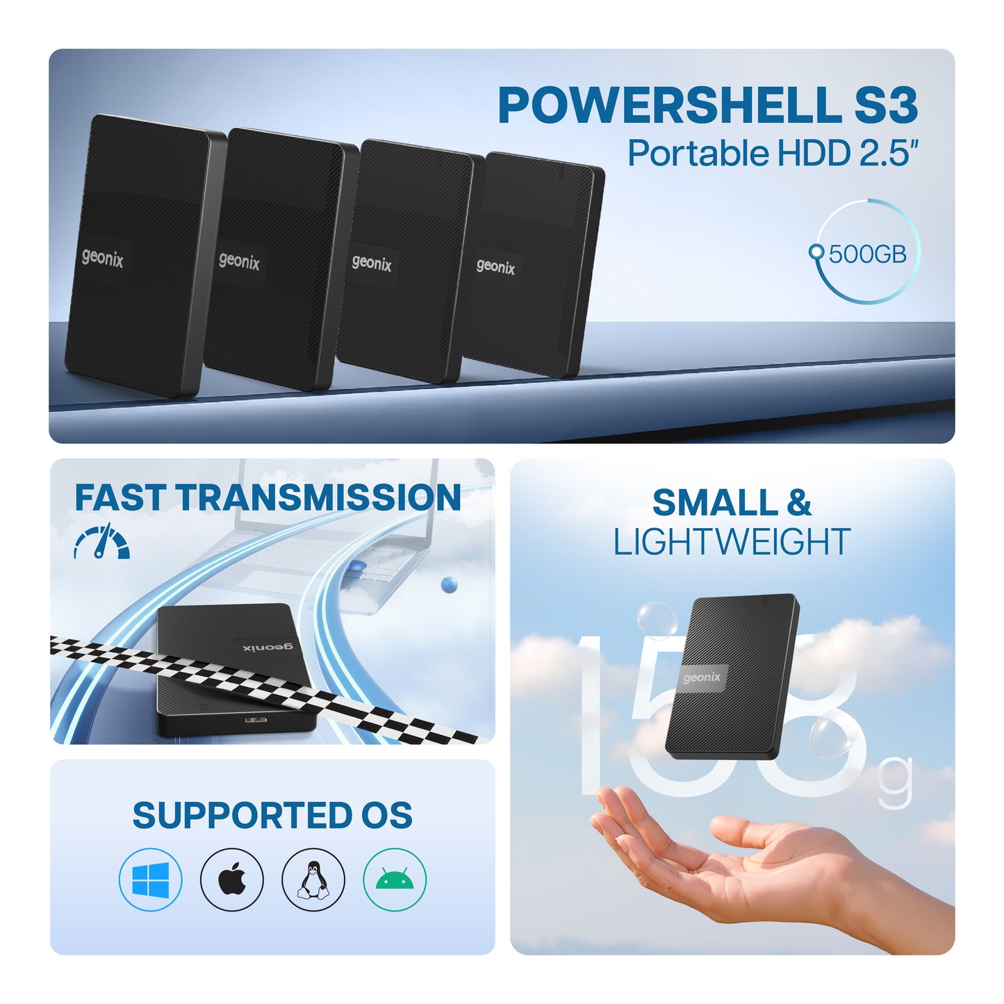 Powershell S3 Portable HDD 500GB