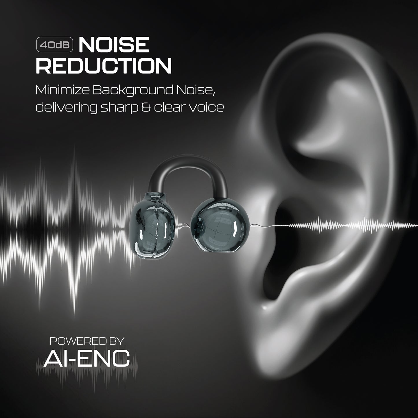 Zingpods Clip OWS Earbuds Black