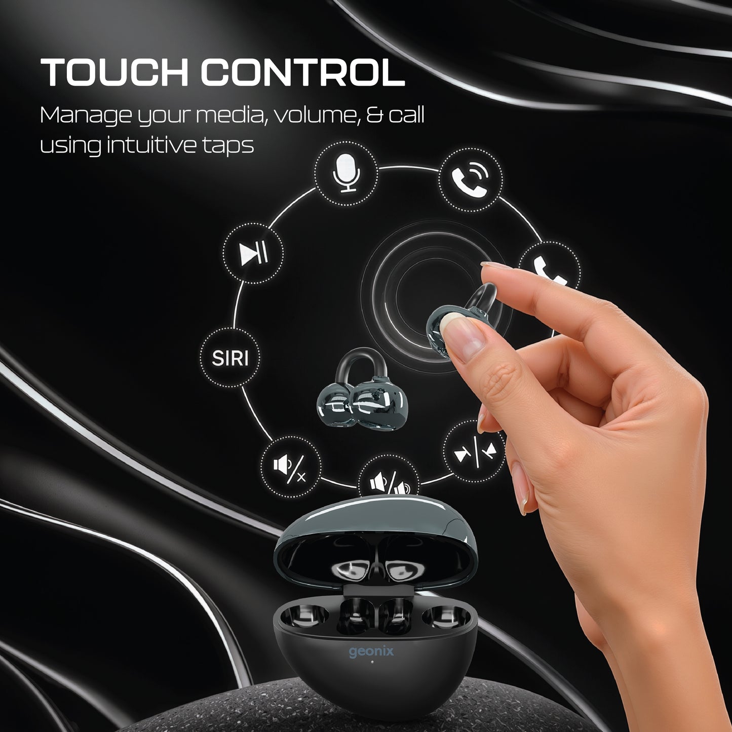 Zingpods Clip OWS Earbuds Black