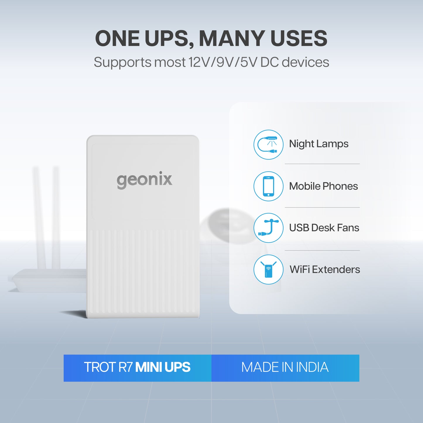 Trot R7 Mini UPS Power Bank for WIFI Router (White)