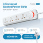 PowerSpan S4 Extension Board with 4 Universal Sockets (White)