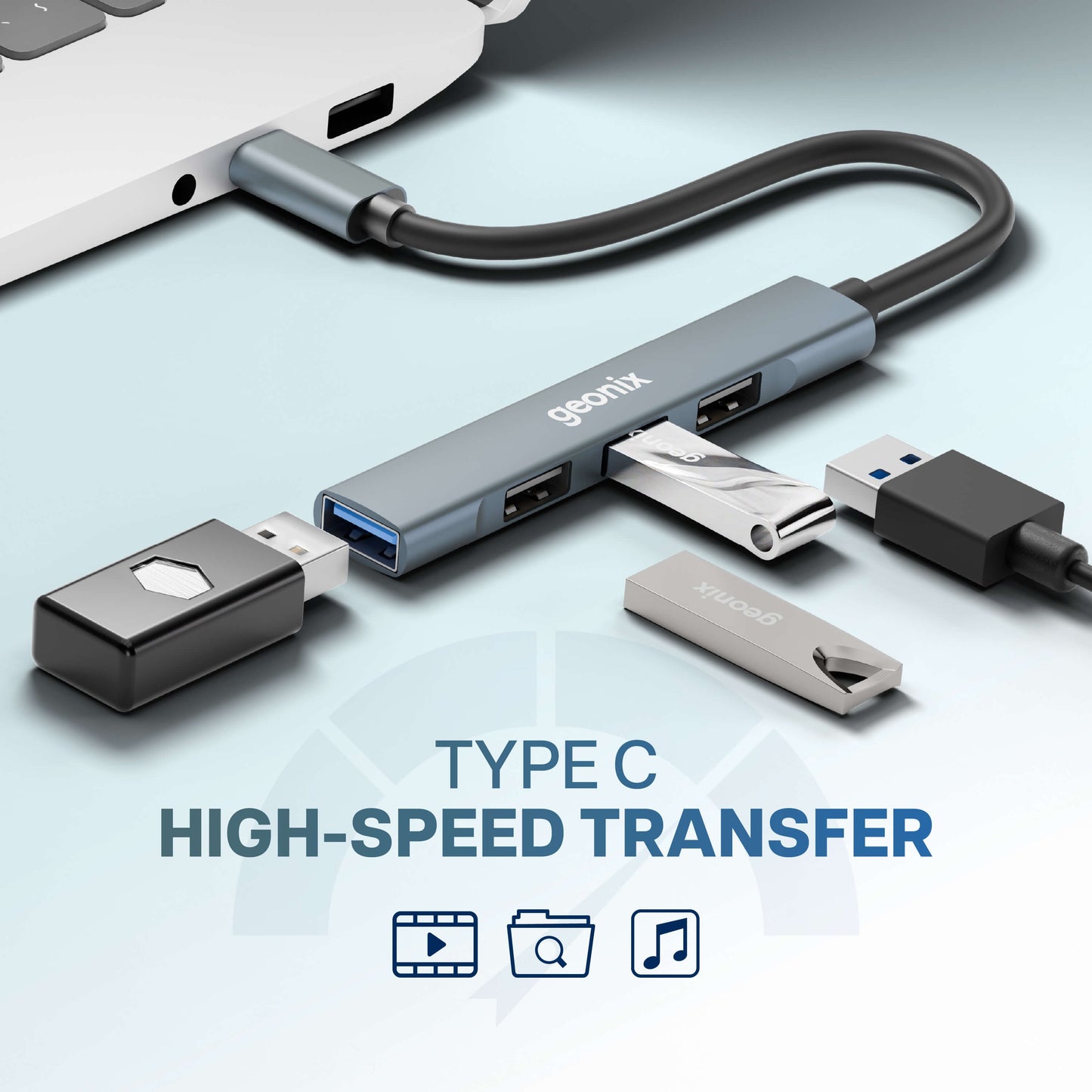 Befit CH4 4 in 1 USB Hub Type C Multiport Adapter