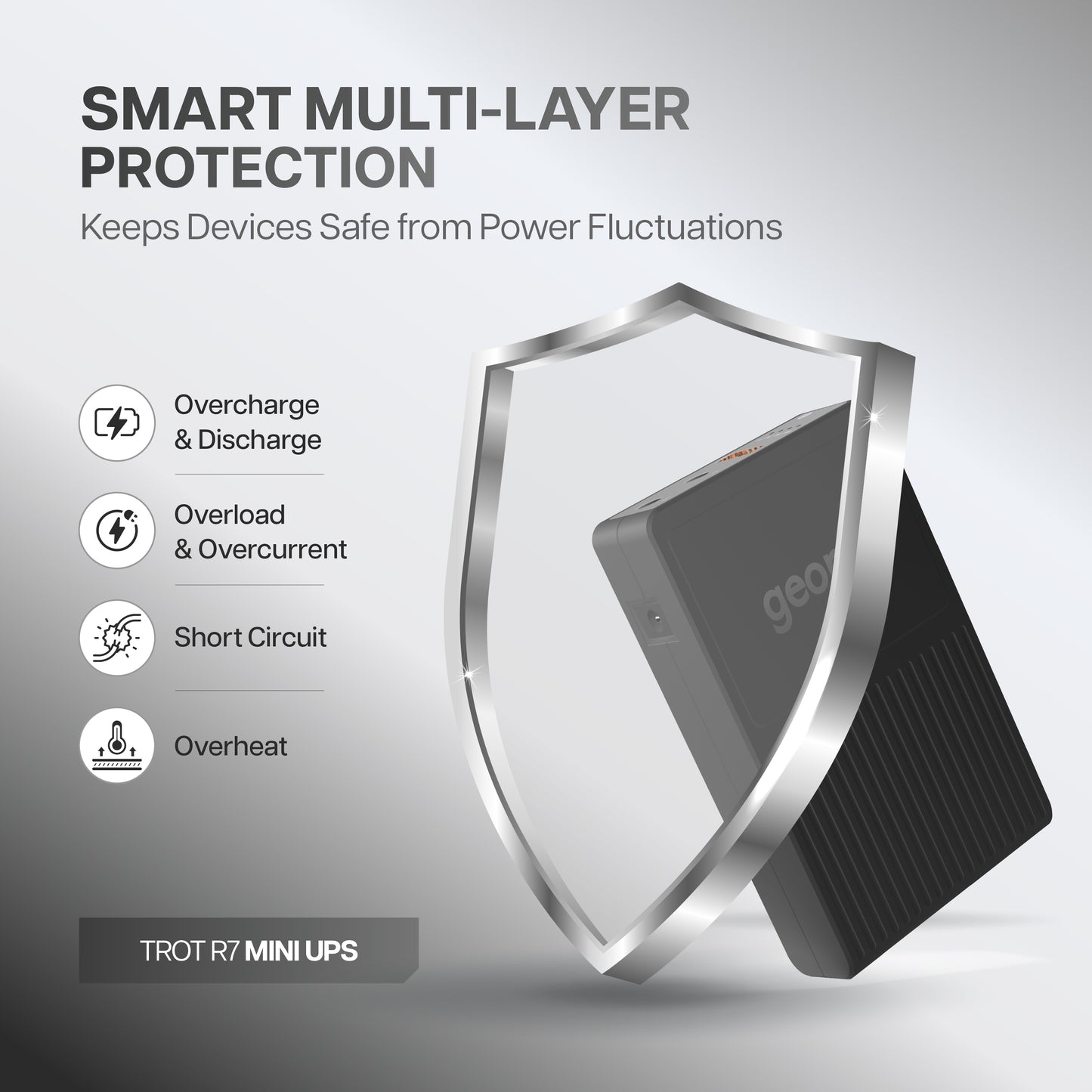 Trot R7 Mini UPS Power Bank for WIFI Router (Black)