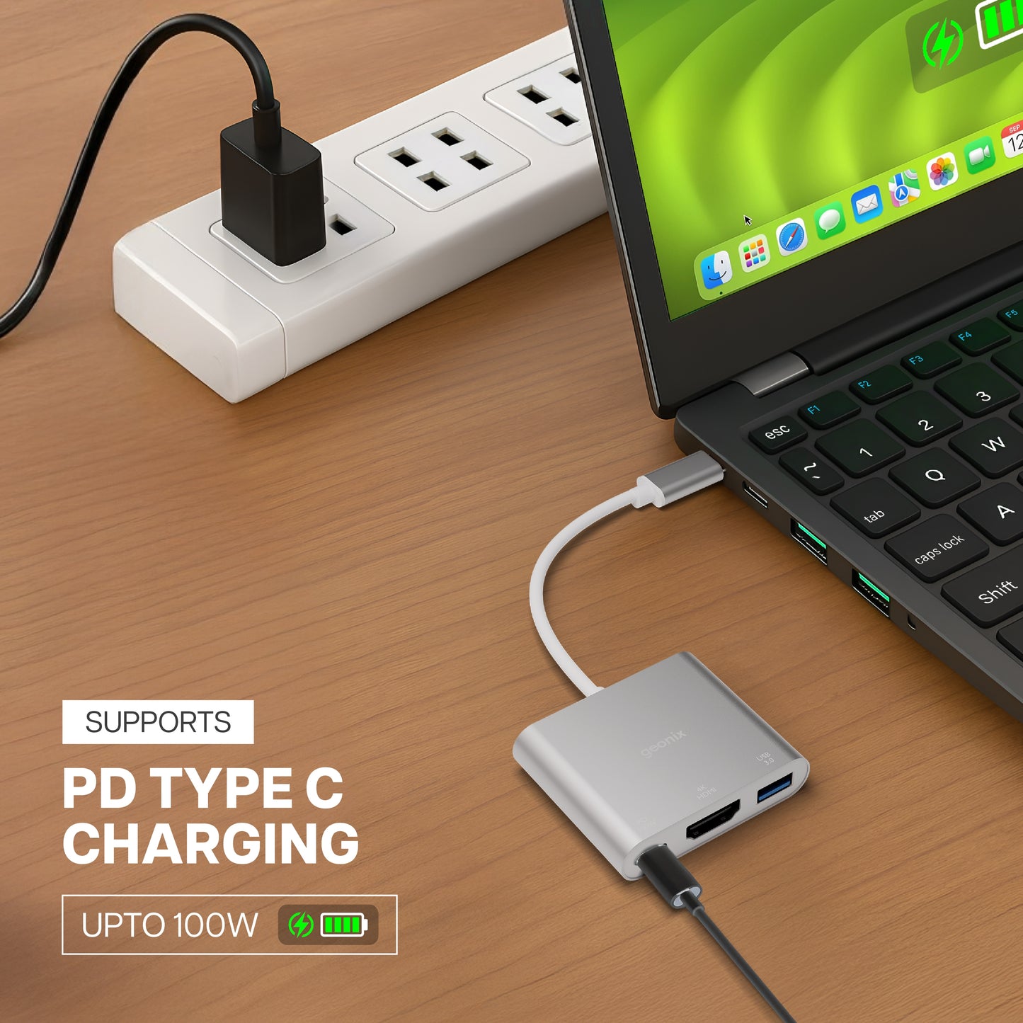 Type C to 3 in 1 MultiPort Hub Befit HD3