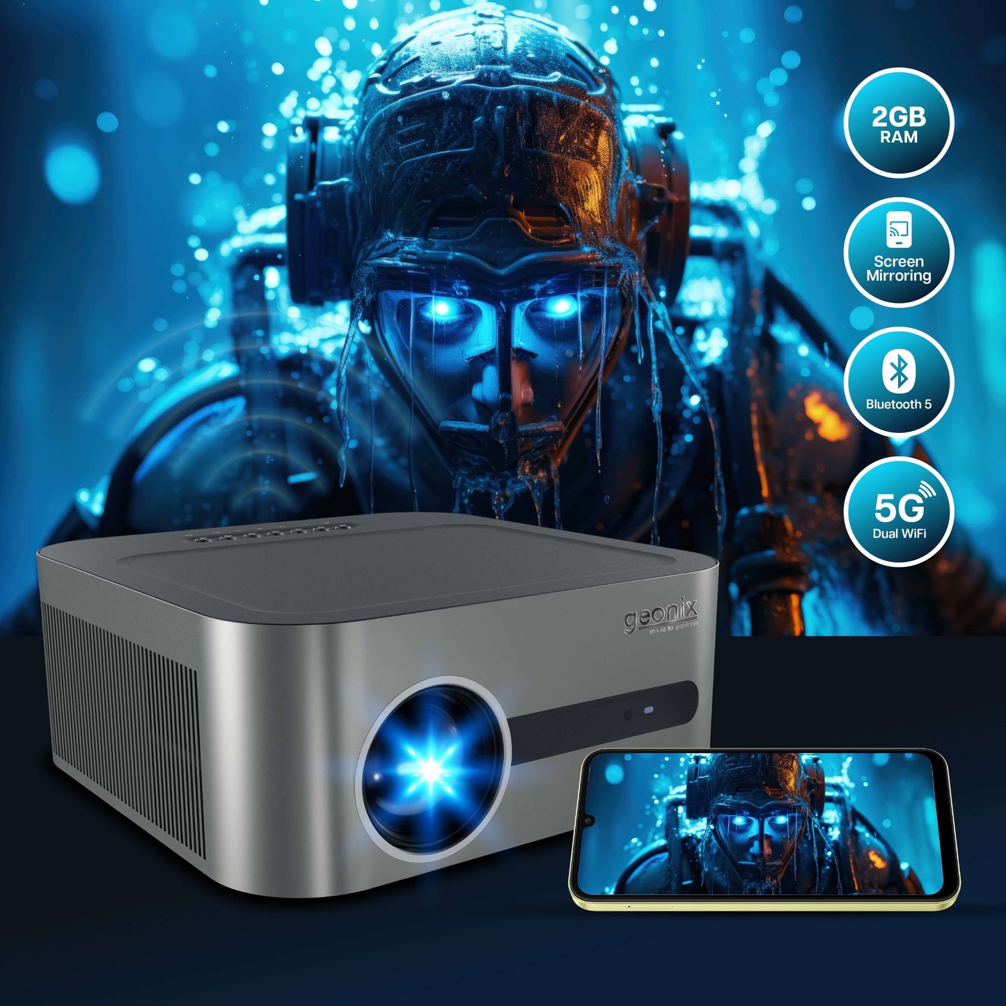 Portable Vista V10 Smart Projector 4K Full HD 1080P