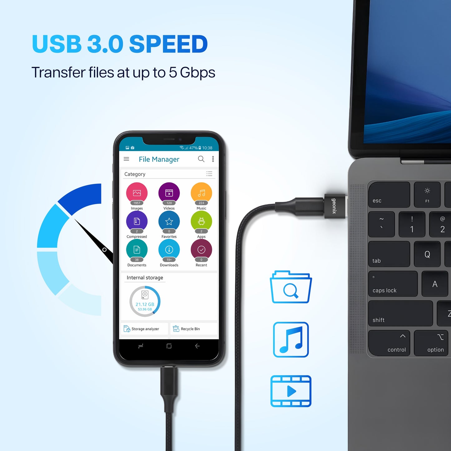Type C to USB 3.0 OTG Converter Befit U3
