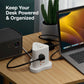 PowerSpan Fort with 6 Universal Socket & 2 USB 1 Type C Port (White)