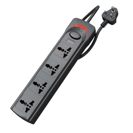 PowerSpan S4 Extension Board with 4 Universal Sockets (Black)