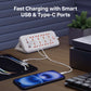 PowerSpan U8 with 8 Universal Socket & 4 USB 2 Type C Port (White)