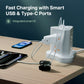 PowerSpan Fort with 6 Universal Socket & 2 USB 1 Type C Port (White)